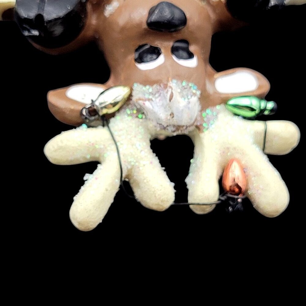 Reindeer Christmas Resin Pin Brooch Bell & Heart "Keep Christmas In Your Heart" - Picture 4 of 6